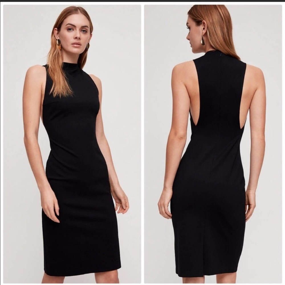 NWT Aritzia Babaton Matheson sheath midi dress in black size 0.